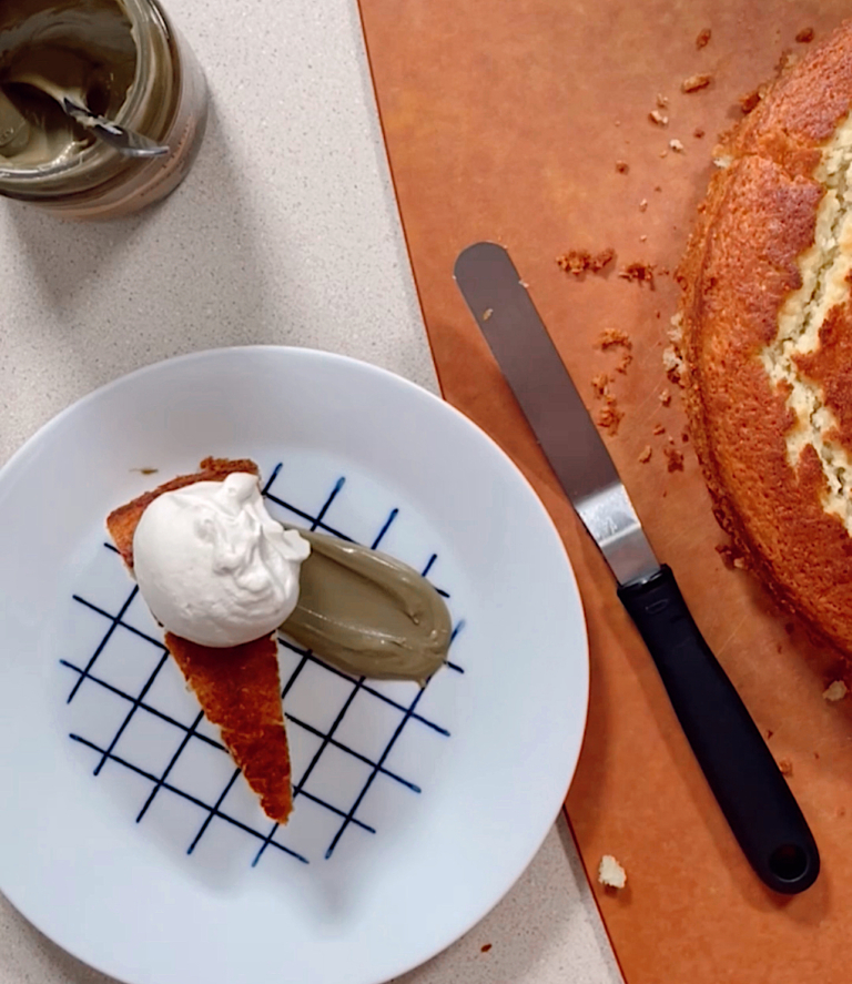 Lemon Olive Oil Cake with Pistachio Whipped Cream Cake